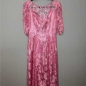 Vintage 80’s Pink Lace Prom Dress